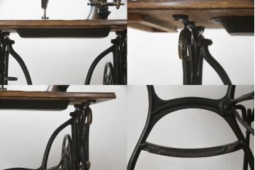 ジャンク品　希少!!　BRILLANT　お洒落なアンティークの空間を演出する足踏みミシン(ミシンテーブル、工業用ミシン、ミシン台、サイドテーブル、ディスプレイ)(R-073305)