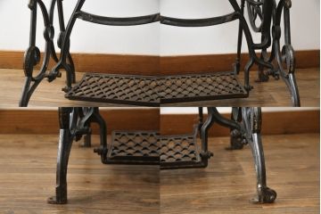 ジャンク品　希少!!　BRILLANT　お洒落なアンティークの空間を演出する足踏みミシン(ミシンテーブル、工業用ミシン、ミシン台、サイドテーブル、ディスプレイ)(R-073305)
