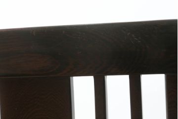 中古　鉄刀木(タガヤサン)　キャスター付き　美しい杢目が目を惹く収納付き板座チェア4脚セット(ダイニングチェア、回転チェア、椅子、イス)(R-073329)