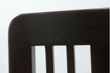 中古　鉄刀木(タガヤサン)　キャスター付き　美しい杢目が目を惹く収納付き板座チェア4脚セット(ダイニングチェア、回転チェア、椅子、イス)(R-073329)