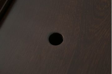 中古　鉄刀木(タガヤサン)　2wayでフレキシブルに使える!!美しい杢目が目を惹く囲炉裏テーブル(木製火鉢、関西火鉢、長火鉢、ダイニングテーブル、6人掛け、食卓、座卓、センターテーブル、ローテーブル)(R-073330)