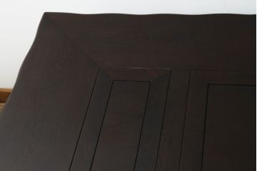 中古　鉄刀木(タガヤサン)　2wayでフレキシブルに使える!!美しい杢目が目を惹く囲炉裏テーブル(木製火鉢、関西火鉢、長火鉢、ダイニングテーブル、6人掛け、食卓、座卓、センターテーブル、ローテーブル)(R-073330)