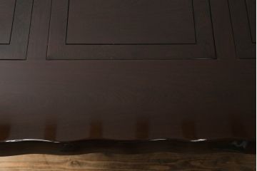 中古　鉄刀木(タガヤサン)　2wayでフレキシブルに使える!!美しい杢目が目を惹く囲炉裏テーブル(木製火鉢、関西火鉢、長火鉢、ダイニングテーブル、6人掛け、食卓、座卓、センターテーブル、ローテーブル)(R-073330)