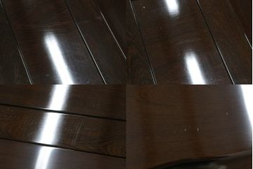 中古　鉄刀木(タガヤサン)　2wayでフレキシブルに使える!!美しい杢目が目を惹く囲炉裏テーブル(木製火鉢、関西火鉢、長火鉢、ダイニングテーブル、6人掛け、食卓、座卓、センターテーブル、ローテーブル)(R-073330)
