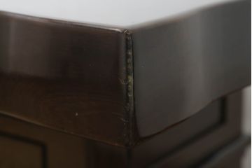 中古　鉄刀木(タガヤサン)　2wayでフレキシブルに使える!!美しい杢目が目を惹く囲炉裏テーブル(木製火鉢、関西火鉢、長火鉢、ダイニングテーブル、6人掛け、食卓、座卓、センターテーブル、ローテーブル)(R-073330)