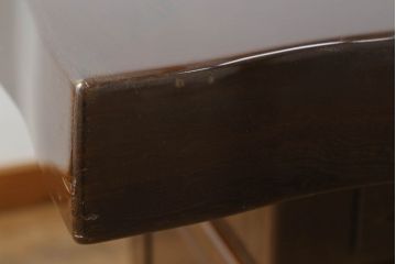 中古　鉄刀木(タガヤサン)　2wayでフレキシブルに使える!!美しい杢目が目を惹く囲炉裏テーブル(木製火鉢、関西火鉢、長火鉢、ダイニングテーブル、6人掛け、食卓、座卓、センターテーブル、ローテーブル)(R-073330)