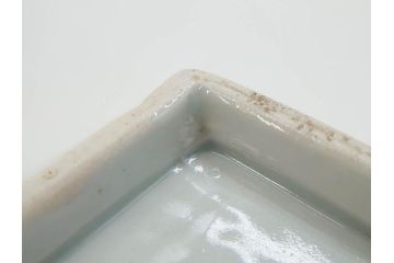 江戸期　大明成化年製　古伊万里　染付　蛸唐草　松竹梅文　約20cm　6.7寸　意匠を凝らしたデザインが素敵な長皿2枚セット(角皿、和皿、和食器、六寸七分)(R-073347)