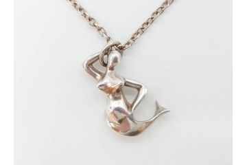 ヴィンテージアクセサリー　デンマーク　GEORG JENSEN(ジョージ・ジェンセン)　人魚　シルバー925S　美しいフォルムが上品な雰囲気溢れるネックレス(ペンダント、マーメイド、silver、銀製、ビンテージ)(R-073361)