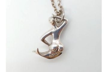 ヴィンテージアクセサリー　デンマーク　GEORG JENSEN(ジョージ・ジェンセン)　人魚　シルバー925S　美しいフォルムが上品な雰囲気溢れるネックレス(ペンダント、マーメイド、silver、銀製、ビンテージ)(R-073361)