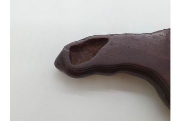 時代物　唐木台座　共箱付き　造形美に目を奪われる鑑賞石(中国古玩、漢詩、盆石、文人、唐物、置物、ディスプレイ、台座付き)(R-073365)