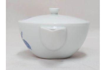 人間国宝　十二代　酒井田柿右衛門　染錦柿画　上質な和の空間を演出する茶器セット(急須、湯冷まし、湯呑み6客、湯のみ、茶道具、和食器、共箱付き)(R-073366)