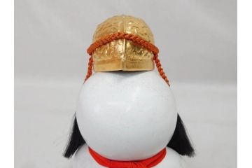 時代物　昭和十三年(1938年)　京都　丸屋　大木平蔵　鯛持ち　ガラスケース付き　和の風情を感じられる上質な京人形(木彫り、御所人形、子供、子ども、昭和13年、共箱付き)(R-073369)