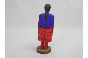 台湾?　霧社　蕃童作品　木彫り人形など12体セット(アイヌ、木製、人物、動物、船、舟、置物)(R-073370)