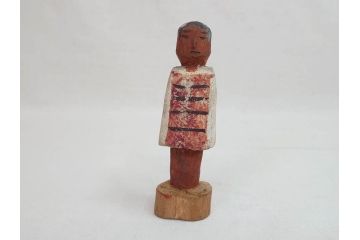 台湾?　霧社　蕃童作品　木彫り人形など12体セット(アイヌ、木製、人物、動物、船、舟、置物)(R-073370)
