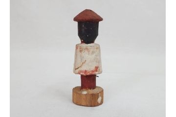 台湾?　霧社　蕃童作品　木彫り人形など12体セット(アイヌ、木製、人物、動物、船、舟、置物)(R-073370)