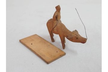 台湾?　霧社　蕃童作品　木彫り人形など12体セット(アイヌ、木製、人物、動物、船、舟、置物)(R-073370)