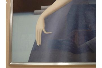 洋画家　東郷(久下塚)青蘭　望郷　F20(20号)　ノスタルジックな雰囲気漂う油彩画(東郷青児の内弟子、美人名品、絵画、人物絵、女性、美人画、額装、油絵)(R-073372)