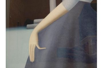 洋画家　東郷(久下塚)青蘭　望郷　F20(20号)　ノスタルジックな雰囲気漂う油彩画(東郷青児の内弟子、美人名品、絵画、人物絵、女性、美人画、額装、油絵)(R-073372)