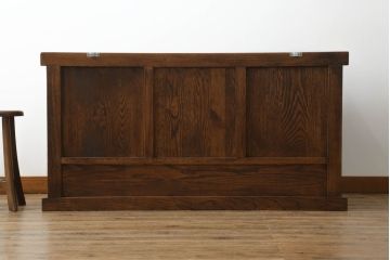 中古　美品　高級品!!　ナラ材　上質な和の空間を演出するアンティーク調水屋箪笥サイドボード(食器棚、収納棚、戸棚、茶箪笥、サイドキャビネット)(R-073378)