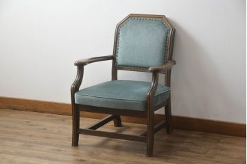 中古　イギリスデザイン　ブライトン(Brighton)　格調高い英国スタイルの1人掛けソファ(一人掛けソファ、アームソファ、アームチェア、1P)(R-073407)