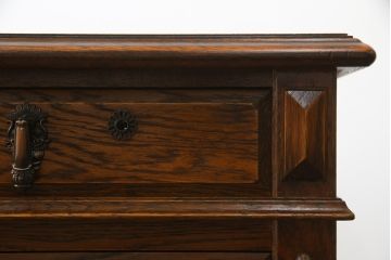 中古　三越家具　カントリーハウス　希少な絶版品!!　ブルージュ　挽き物加工や引手のデザインがおしゃれ!クラシカルな雰囲気を高めるデスク(片袖机、ワークデスク、在宅用、在宅ワーク)(R-073412)