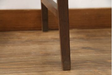 和製アンティーク　古いナラ材の象嵌入りラタン張りチャイルドチェア(キッズチェア、アームチェア、ダイニングチェア、こども椅子、子どもイス)(R-073413)
