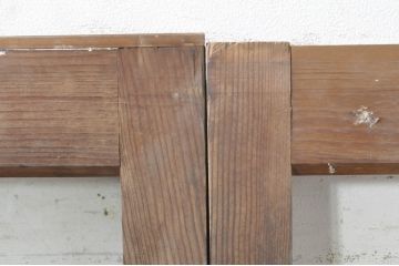 アンティーク建具　古い木味が懐かしさを感じるガラス窓4枚セット(引き戸、ガラス戸)(R-073442)