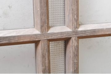 アンティーク建具　古い木味が懐かしさを感じるガラス窓4枚セット(引き戸、ガラス戸)(R-073442)