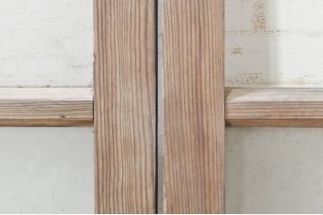 アンティーク建具　古い木味が懐かしさを感じるガラス窓4枚セット(引き戸、ガラス戸)(R-073442)