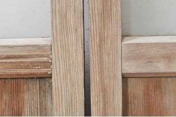 アンティーク建具　古い木味が懐かしさを感じるガラス窓4枚セット(引き戸、ガラス戸)(R-073442)