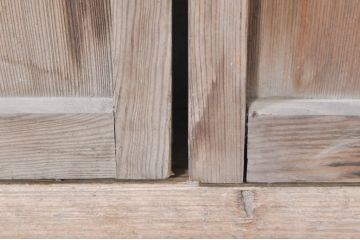 アンティーク建具　古い木味が懐かしさを感じるガラス窓4枚セット(引き戸、ガラス戸)(R-073442)