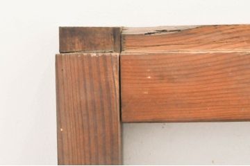 アンティーク建具　古い木味が懐かしさを感じるガラス窓4枚セット(引き戸、ガラス戸)(R-073442)