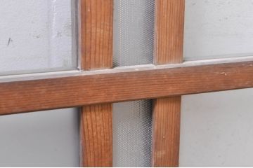 アンティーク建具　古い木味が懐かしさを感じるガラス窓4枚セット(引き戸、ガラス戸)(R-073442)
