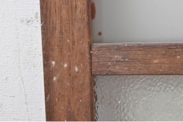 アンティーク建具　大正ロマン　古い木味が魅力のガラス窓2枚セット(引き戸、ガラス戸)(R-073443)