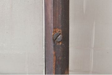 アンティーク建具　古い木味が魅力!大正ロマンな空間を演出するガラス窓1枚(ガラス欄間、明り取り、明かり取り、ガラス戸、引き戸)(R-073444)