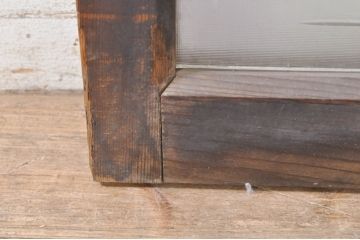 アンティーク建具　古い木味が魅力!大正ロマンな空間を演出するガラス窓1枚(ガラス欄間、明り取り、明かり取り、ガラス戸、引き戸)(R-073444)