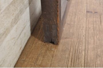 アンティーク建具　古い木味が魅力!大正ロマンな空間を演出するガラス窓1枚(ガラス欄間、明り取り、明かり取り、ガラス戸、引き戸)(R-073444)