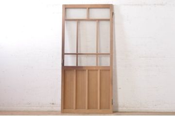アンティーク建具　大正ロマン　素朴な木味が魅力の上質なドア1枚(木製扉)(R-073448)