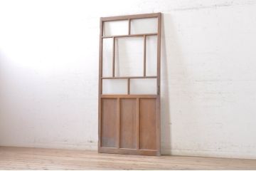 アンティーク建具　大正ロマン　レトロな空間づくりにオススメのドア1枚(ガラス戸、木製扉)(R-073449)