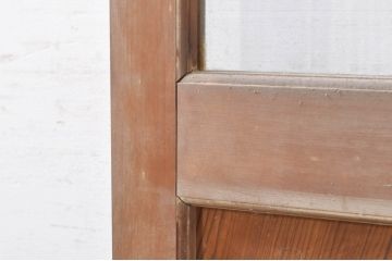 アンティーク建具　上手物!!!　腰板一枚板　昔懐かしいレトロな雰囲気漂う両開きドア(親子ドア)1対2枚セット (木製扉、玄関ドア)(R-073450)
