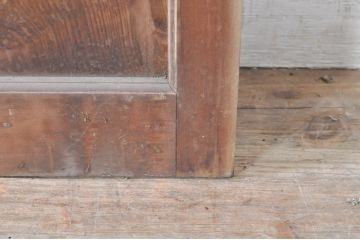 アンティーク建具　上手物!!!　腰板一枚板　昔懐かしいレトロな雰囲気漂う両開きドア(親子ドア)1対2枚セット (木製扉、玄関ドア)(R-073450)