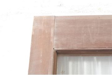 アンティーク建具　上手物!!!　腰板一枚板　昔懐かしいレトロな雰囲気漂う両開きドア(親子ドア)1対2枚セット (木製扉、玄関ドア)(R-073450)
