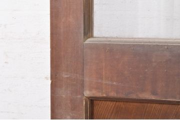 アンティーク建具　上手物!!!　腰板一枚板　昔懐かしいレトロな雰囲気漂う両開きドア(親子ドア)1対2枚セット (木製扉、玄関ドア)(R-073450)