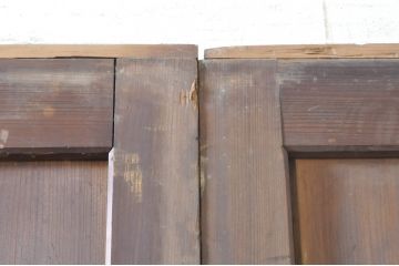 アンティーク建具　和モダンな空間作りにおすすめな帯戸2枚セット(引き戸、板戸)(R-073452)