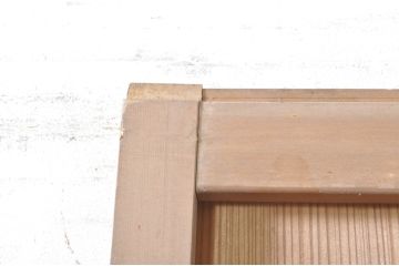 アンティーク建具　美しい杉材一枚板が和の空間づくりにおすすめ!! 横桟入りの幅狭板戸1枚(舞良戸、引き戸)(R-073454)