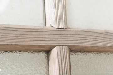 アンティーク建具　レトロな空間づくりにオススメのガラス戸1枚(ガラス扉、ドア、木製扉)(R-073456)