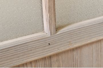 アンティーク建具　レトロな空間づくりにオススメのガラス戸1枚(ガラス扉、ドア、木製扉)(R-073456)