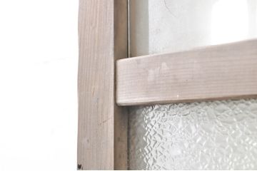 アンティーク建具　レトロな空間づくりにオススメのガラス戸1枚(ガラス扉、ドア、木製扉)(R-073456)