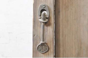 アンティーク建具　レトロな空間づくりにオススメのガラス戸1枚(ガラス扉、ドア、木製扉)(R-073456)