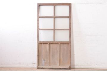 アンティーク建具　レトロな空間づくりにオススメのガラス戸1枚(引き戸)(R-073457)